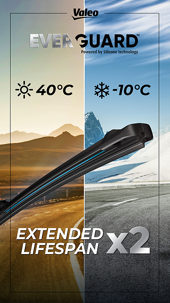 VALEO EVERGUARD Premium un kit de balais d'essuie-glace plats en Silicone avec une